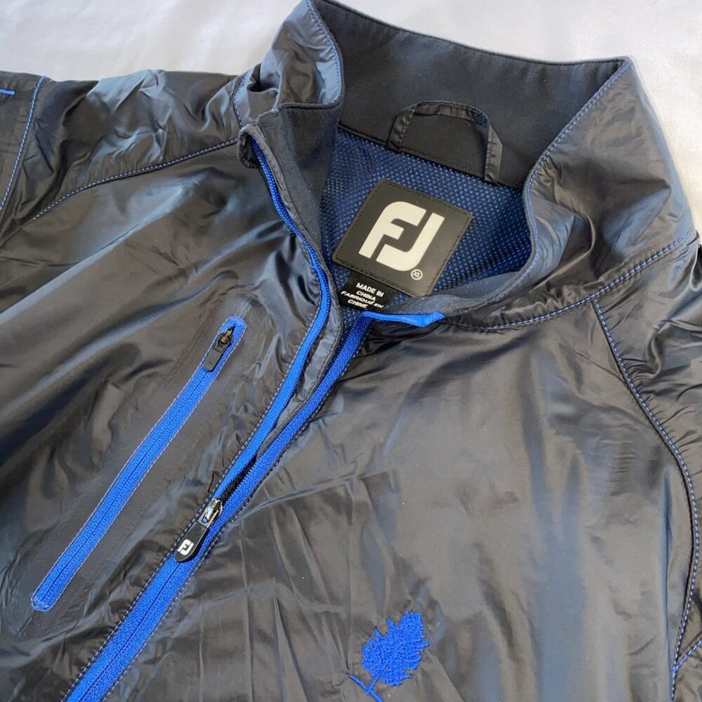 FootJoy Men's Full Zip Water Resistant XL  Black Golf Jacket Zip Pockets